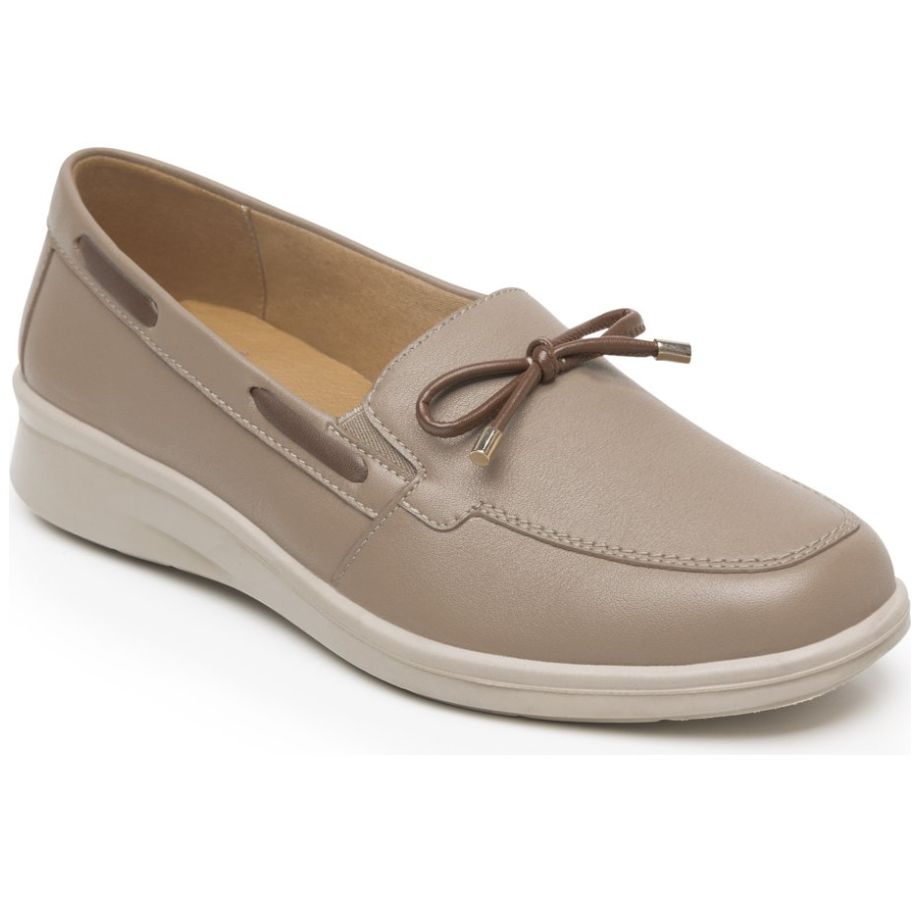 Mocasín para Mujer Flexi con Lazo y Moño Beige