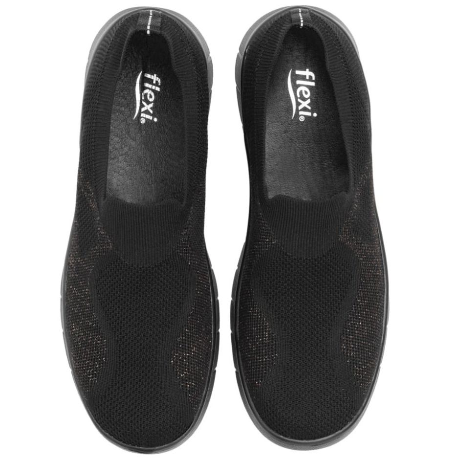 Sneaker Slip On para Mujer Flexi Textil Negro