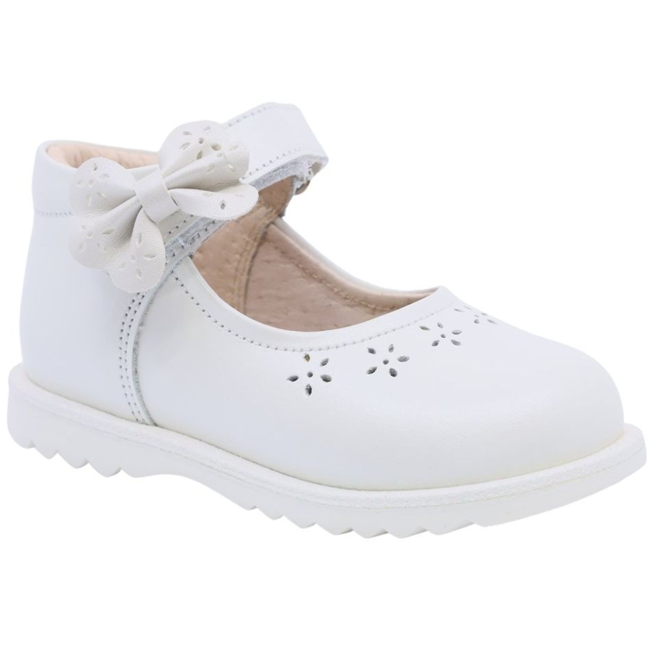 Zapato Coqueta con Moño y Velcro 13-16 Blanco