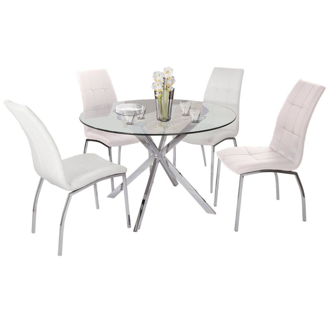 Antecomedor Galactic con 4 Sillas Deco Blancas Piccola