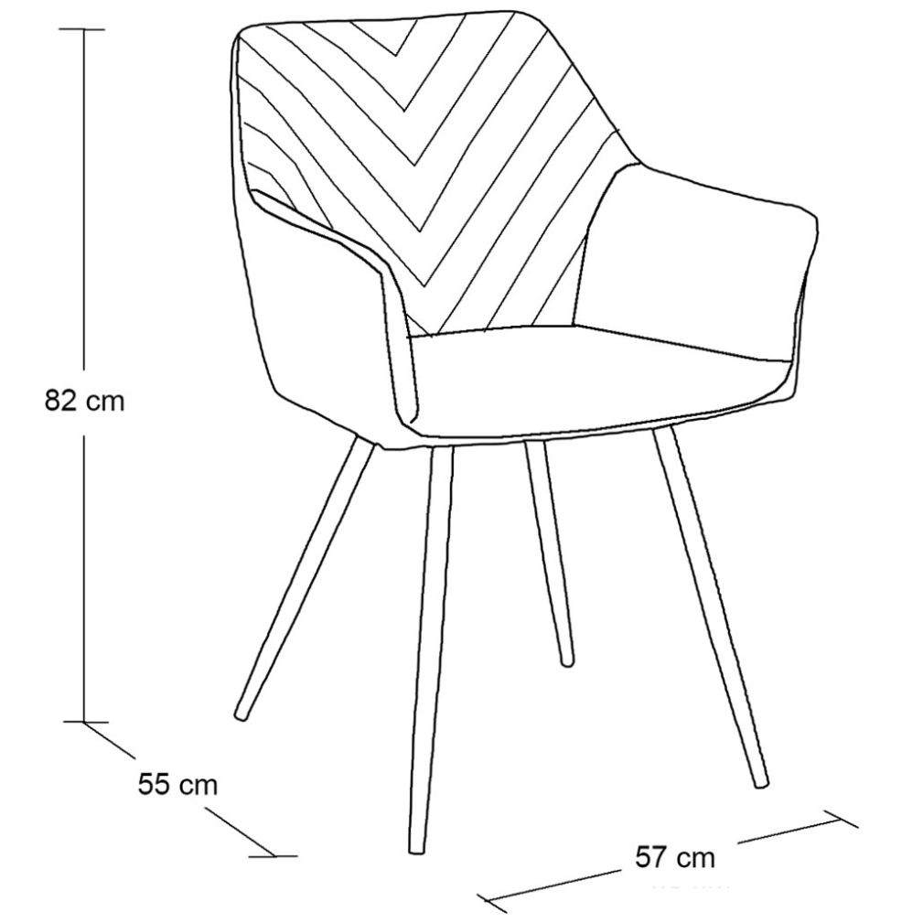 Silla Ocasional Nápoles Velvet Negro - Gold Piccola