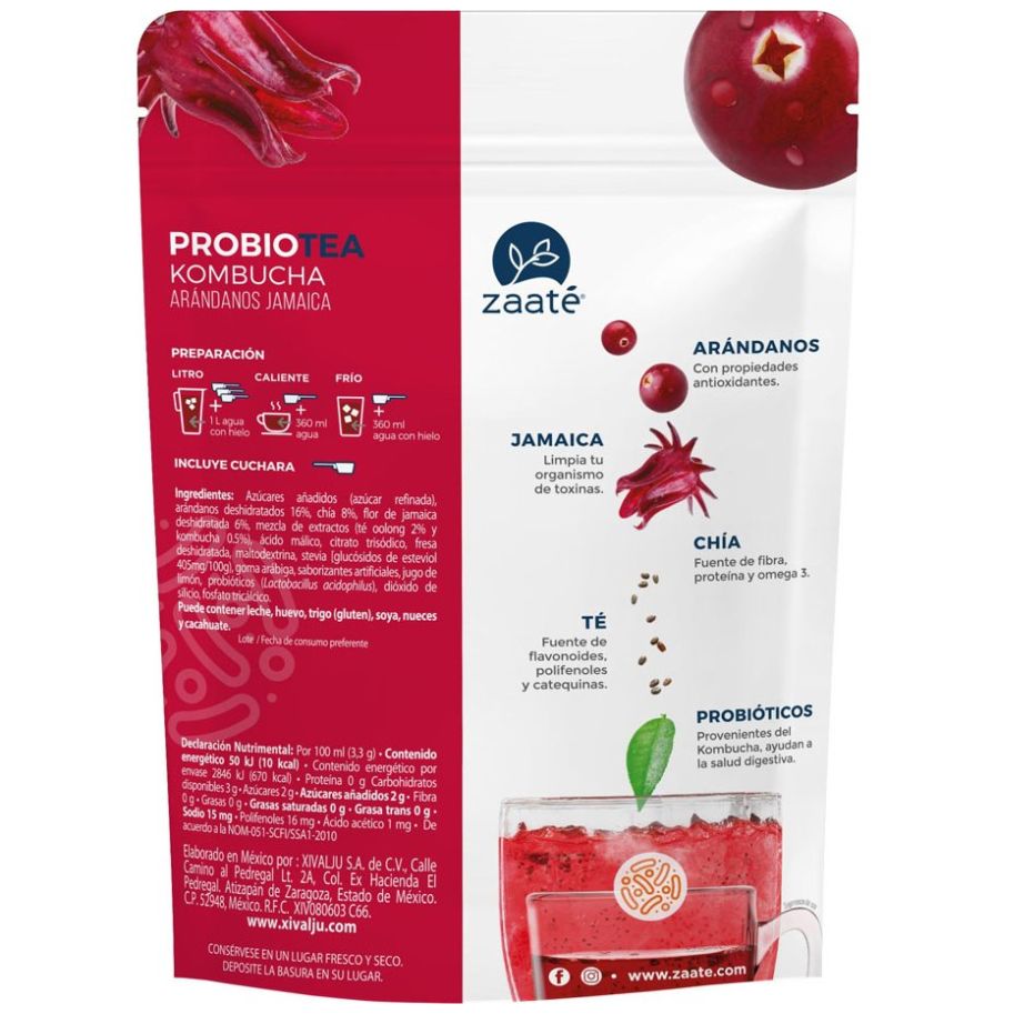 Probiotea Kombucha Zaa Té Arándanos Jamaica