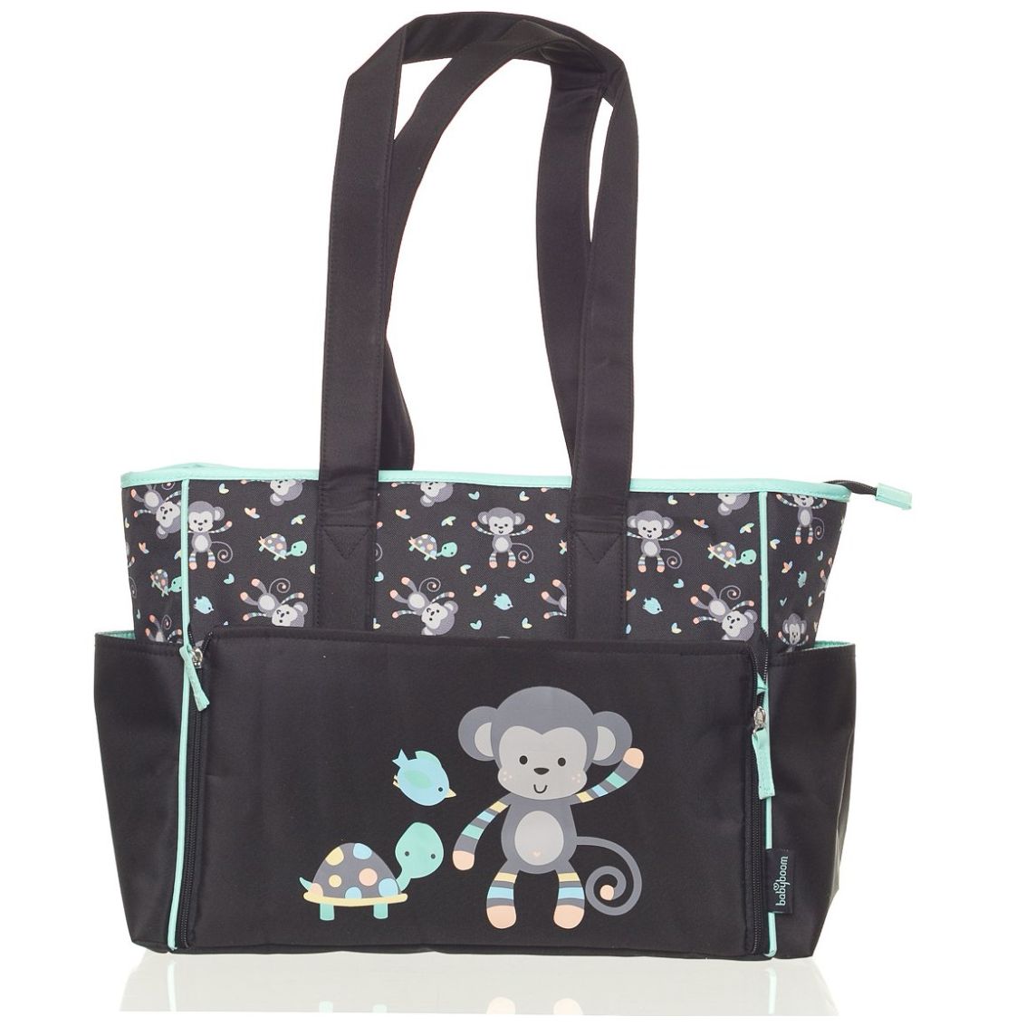 Pañalera Tote Mono Aqua Baby Boom