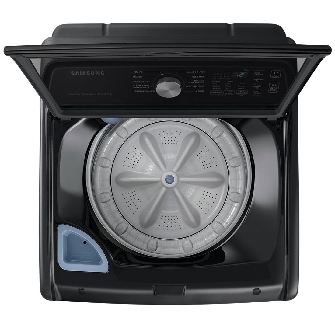 Lavadora Negra Carga Superior Samsung 23Kg Wa23C3554Gv