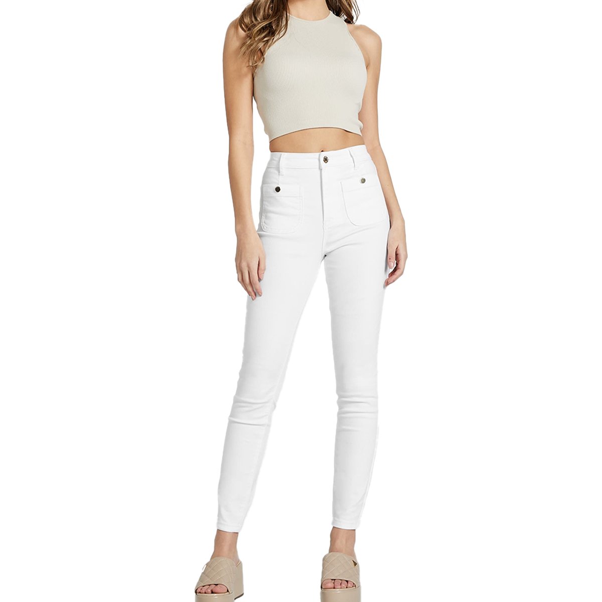 Jeans Tiro Alto Guess para Mujer