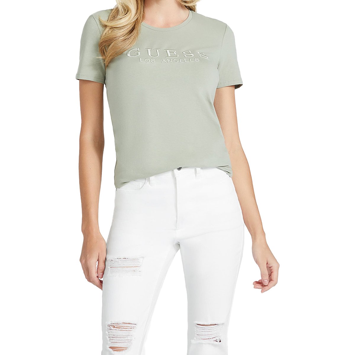 Playera con Logo de Marca Guess para Mujer