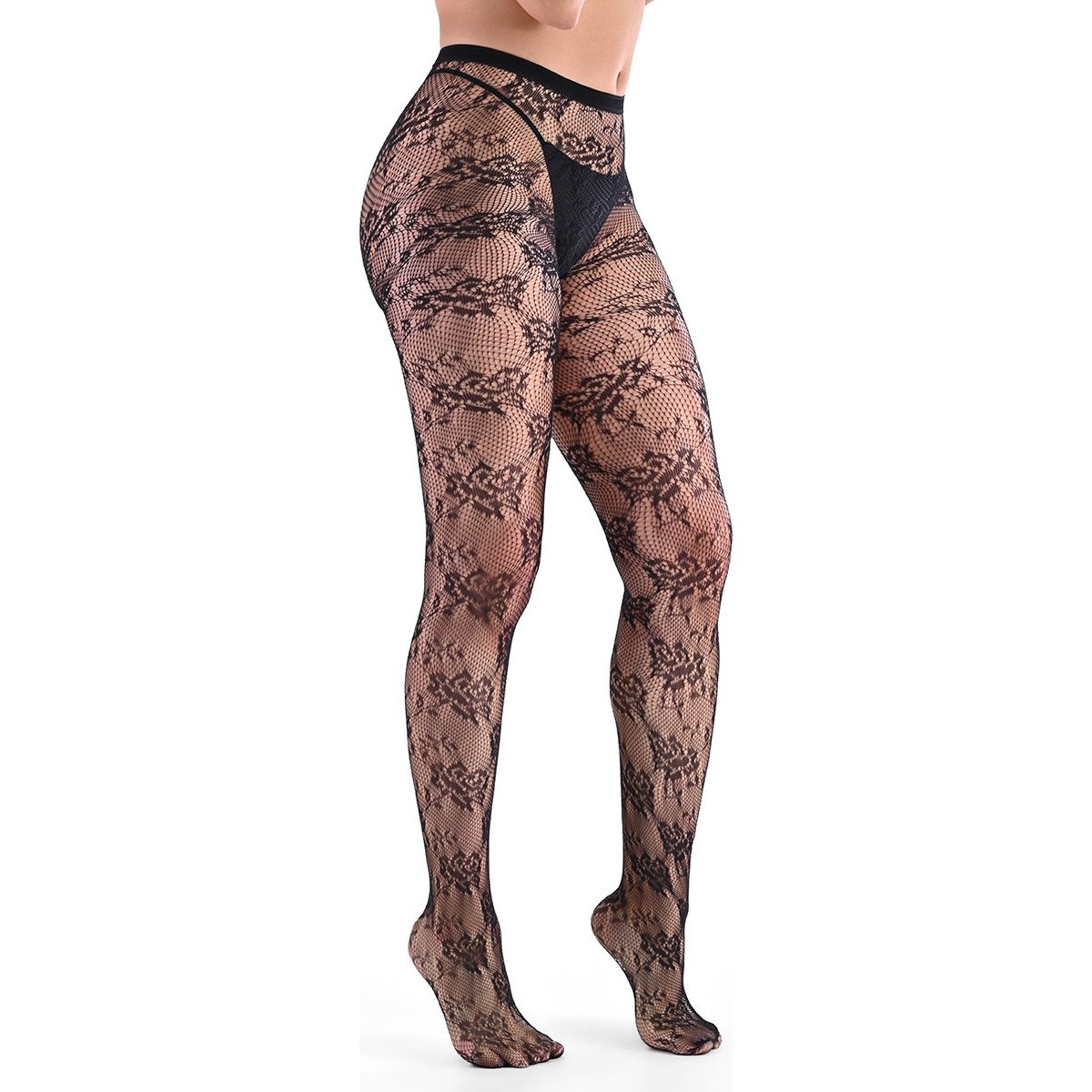 Pantimedia Red con Flores Maria Intima para Mujer