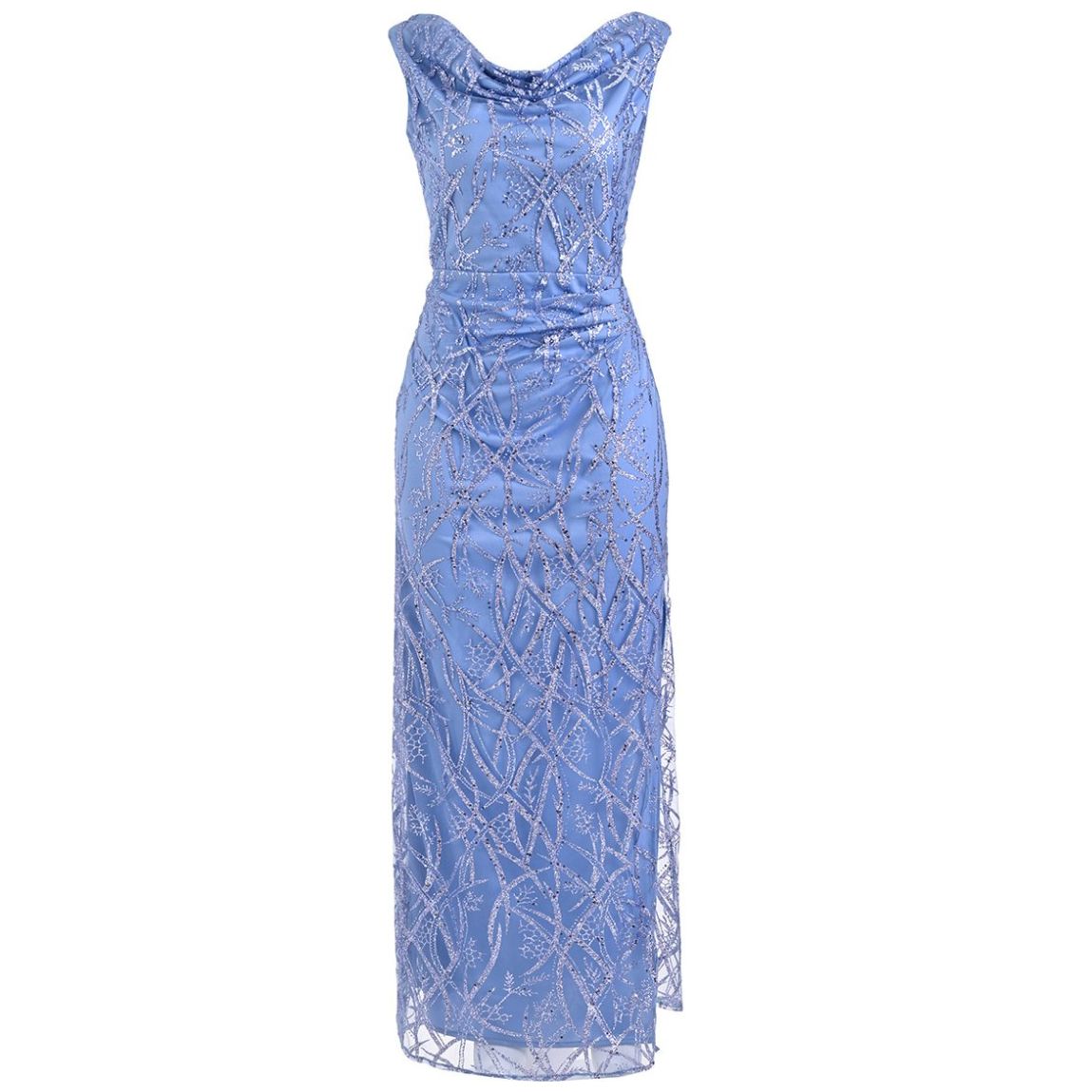 Vestido Largo Pink Gallery Escote Redondo para Mujer