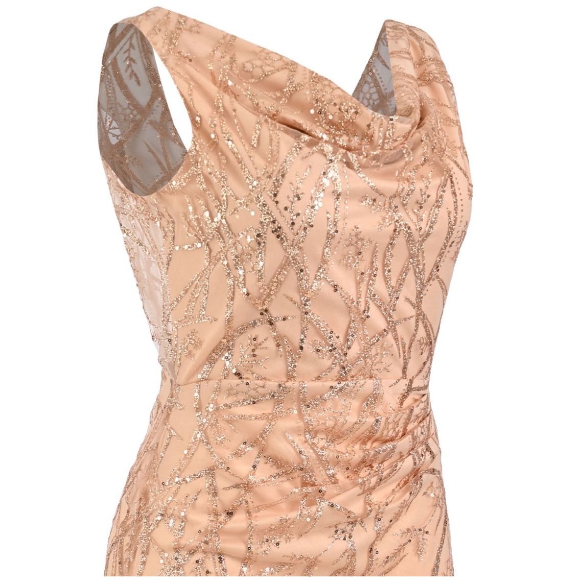 Vestido Largo Pink Gallery Escote Redondo para Mujer