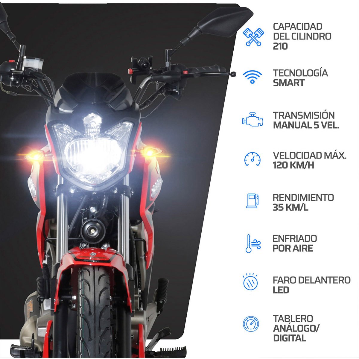 Motocicleta Vento Cyclone 210 Rojo 2024