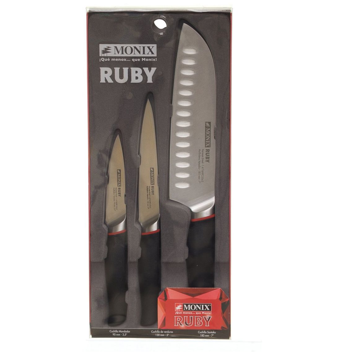 Set 3 Cuchillos Acero Inox Ruby Monix