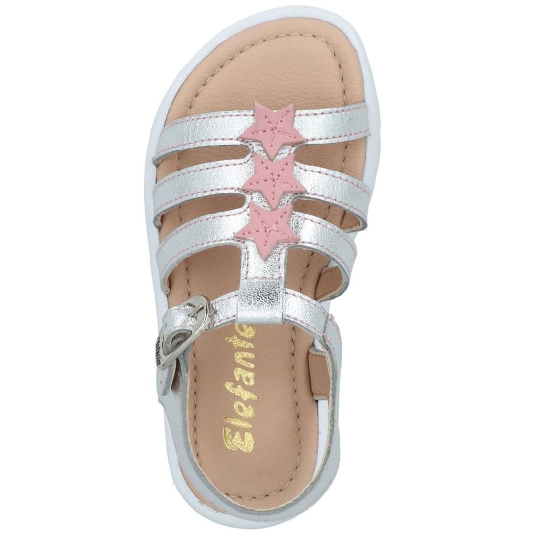 Sandalia Elefante con Hebilla 15-17 Color Plata para Niña