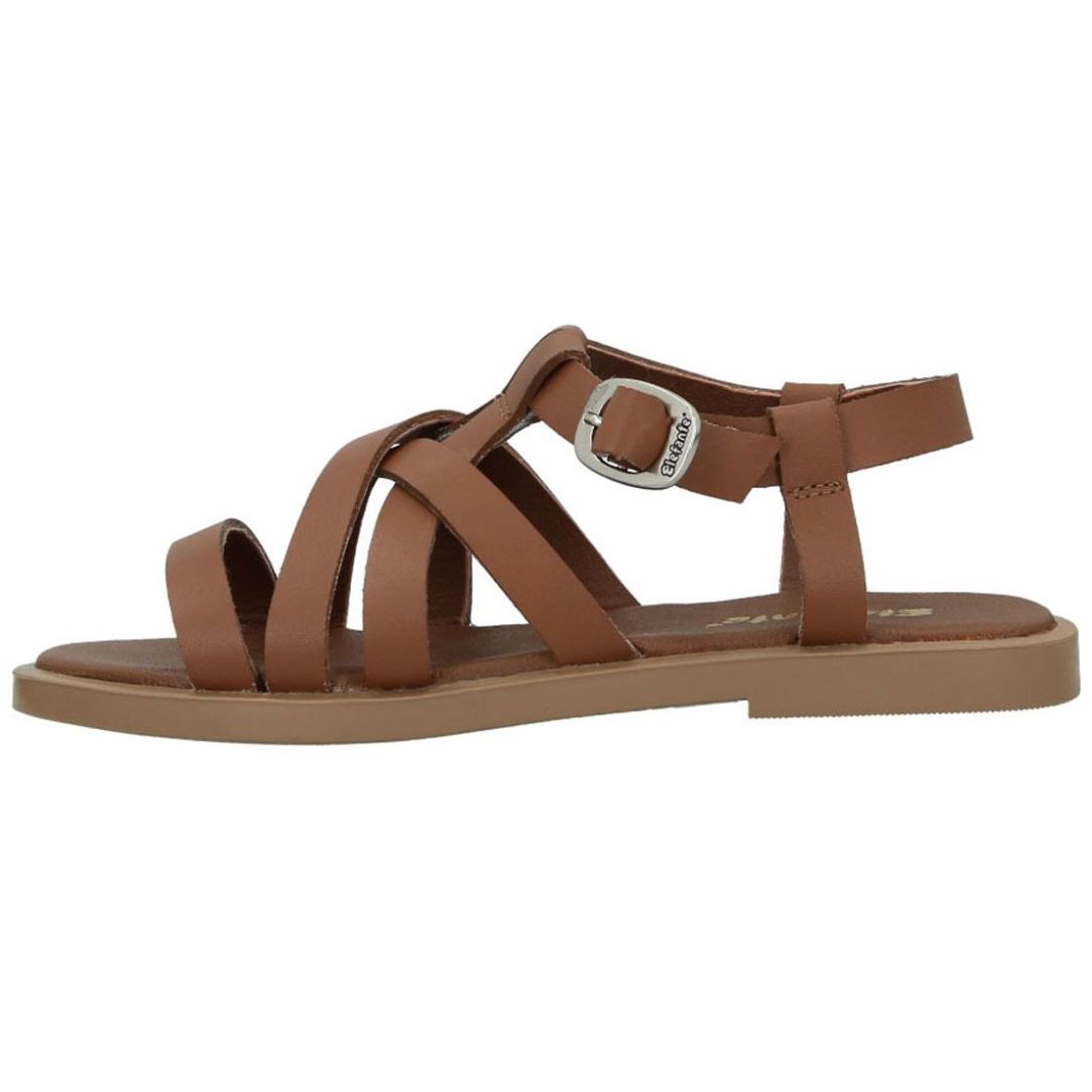 Sandalia Elefante con Hebilla 22-24 Color Café para Niña