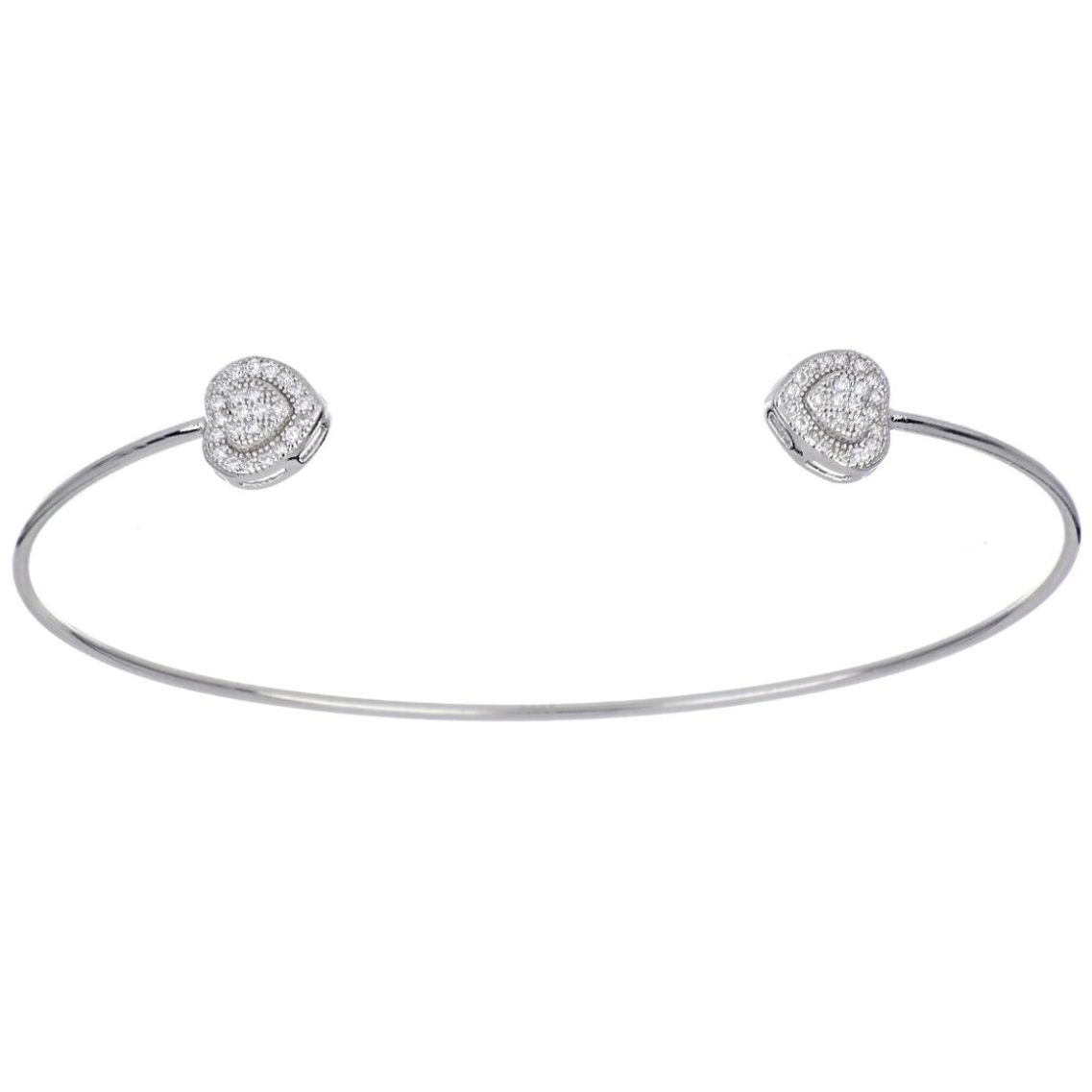 Brazalete Abierto Corazones Plata .925 Farfalla Bonetti