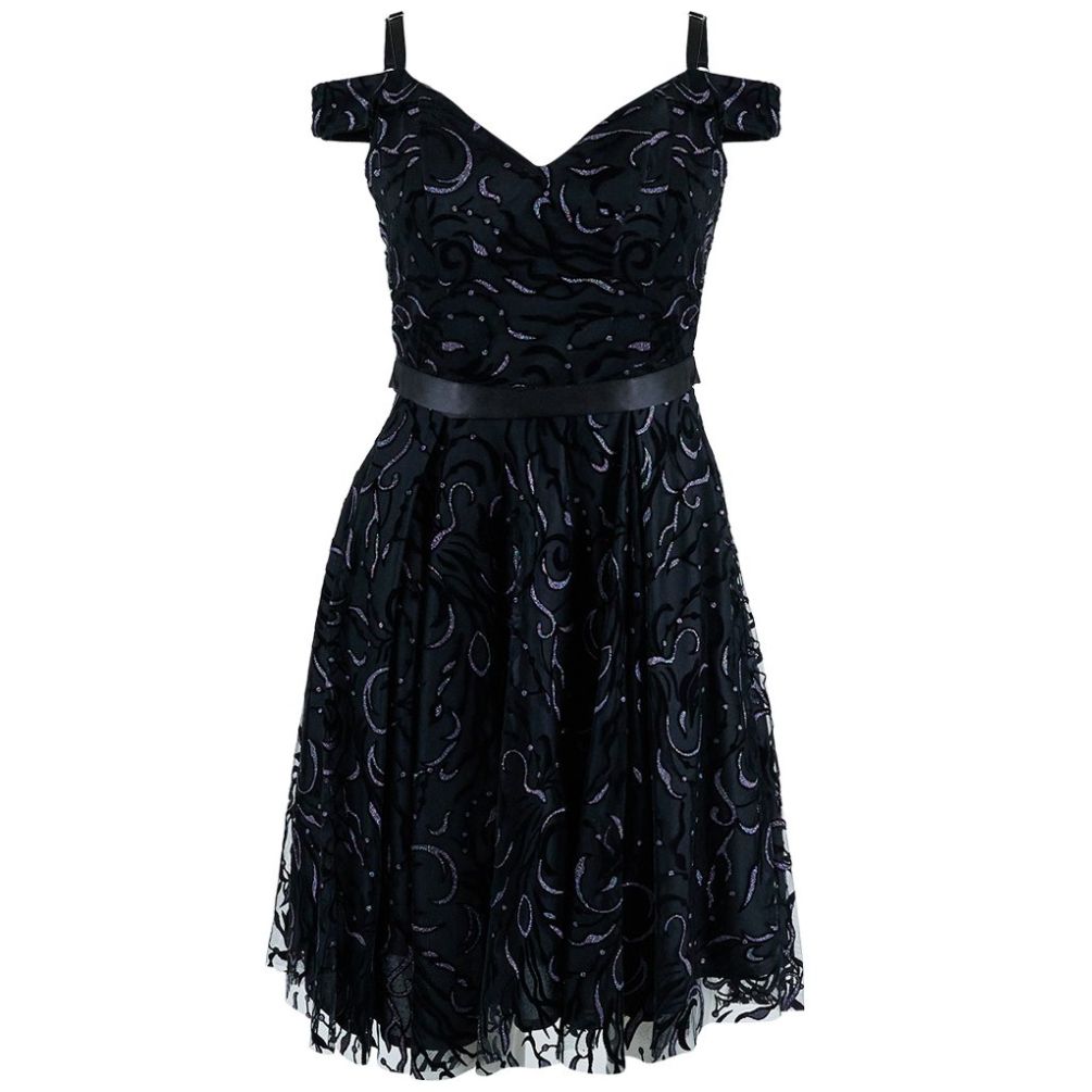 Vestido Corto de Fiesta con Fajilla para Mujer Noshe