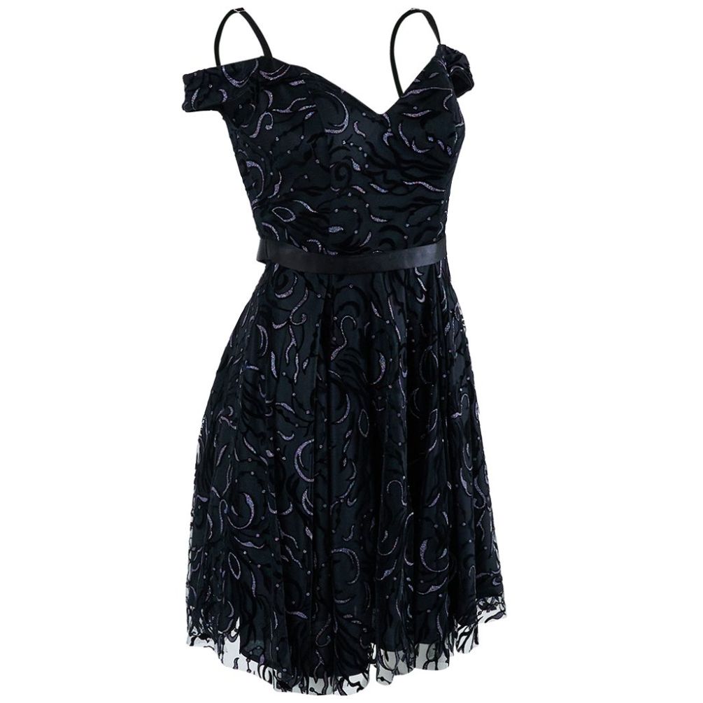 Vestido Corto de Fiesta con Fajilla para Mujer Noshe