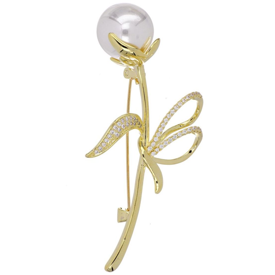 Broche Flor Chapado Oro Farfalla Bonetti