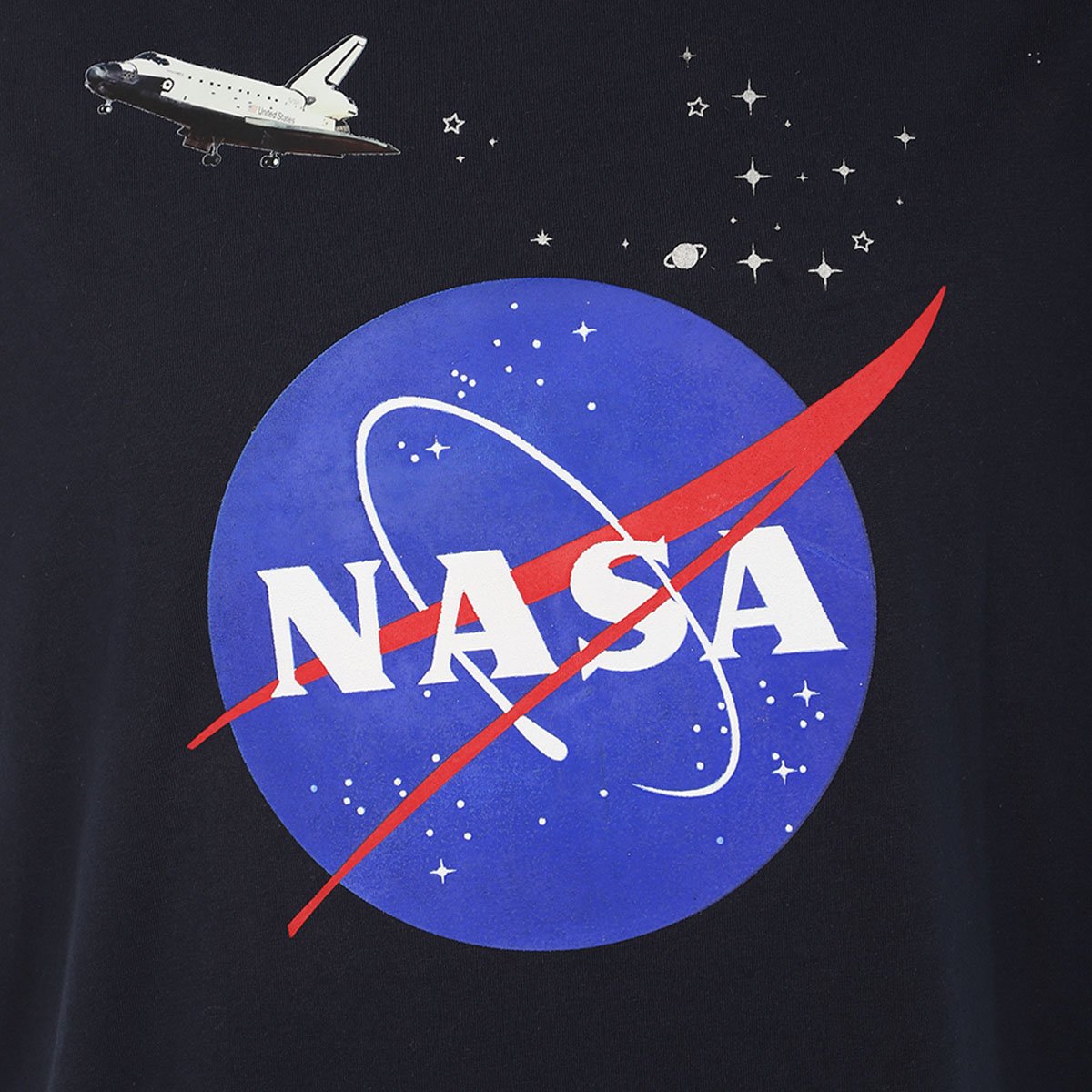 Playera Manga Corta Estampado Estrellas Nasa para Hombre Plus