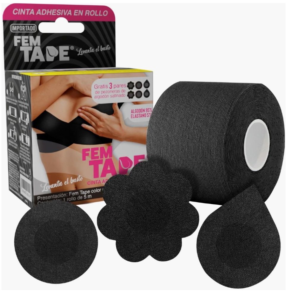 Cinta Adhesiva Continua Negra 5 M Fem Tape