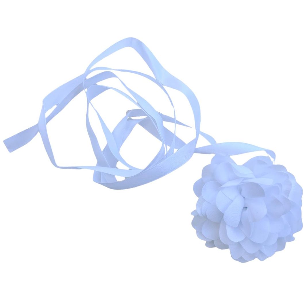 Chocker Flor Listón Blanco Aktuales