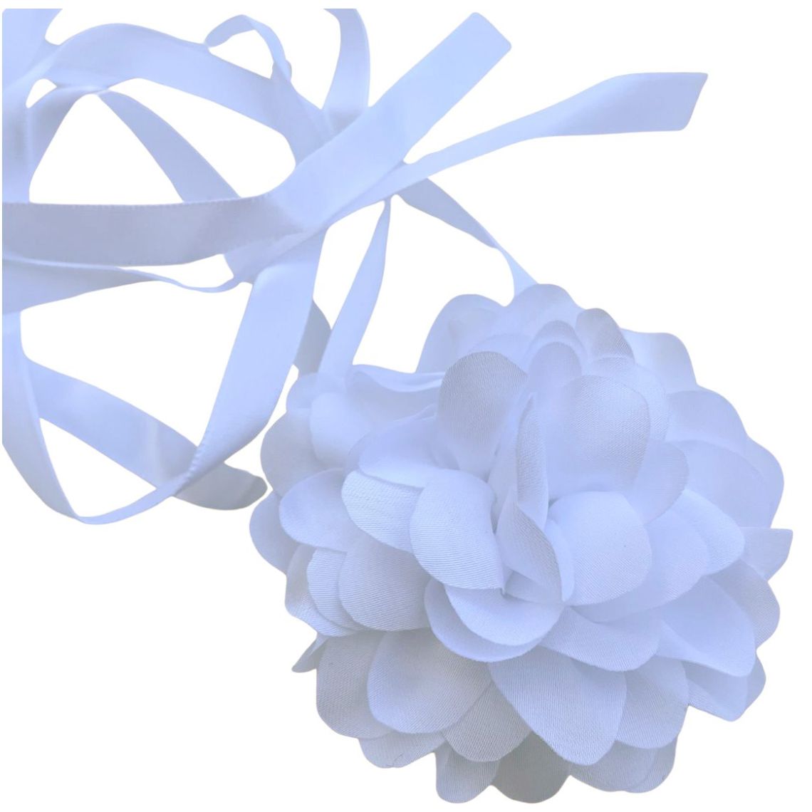 Chocker Flor Listón Blanco Aktuales