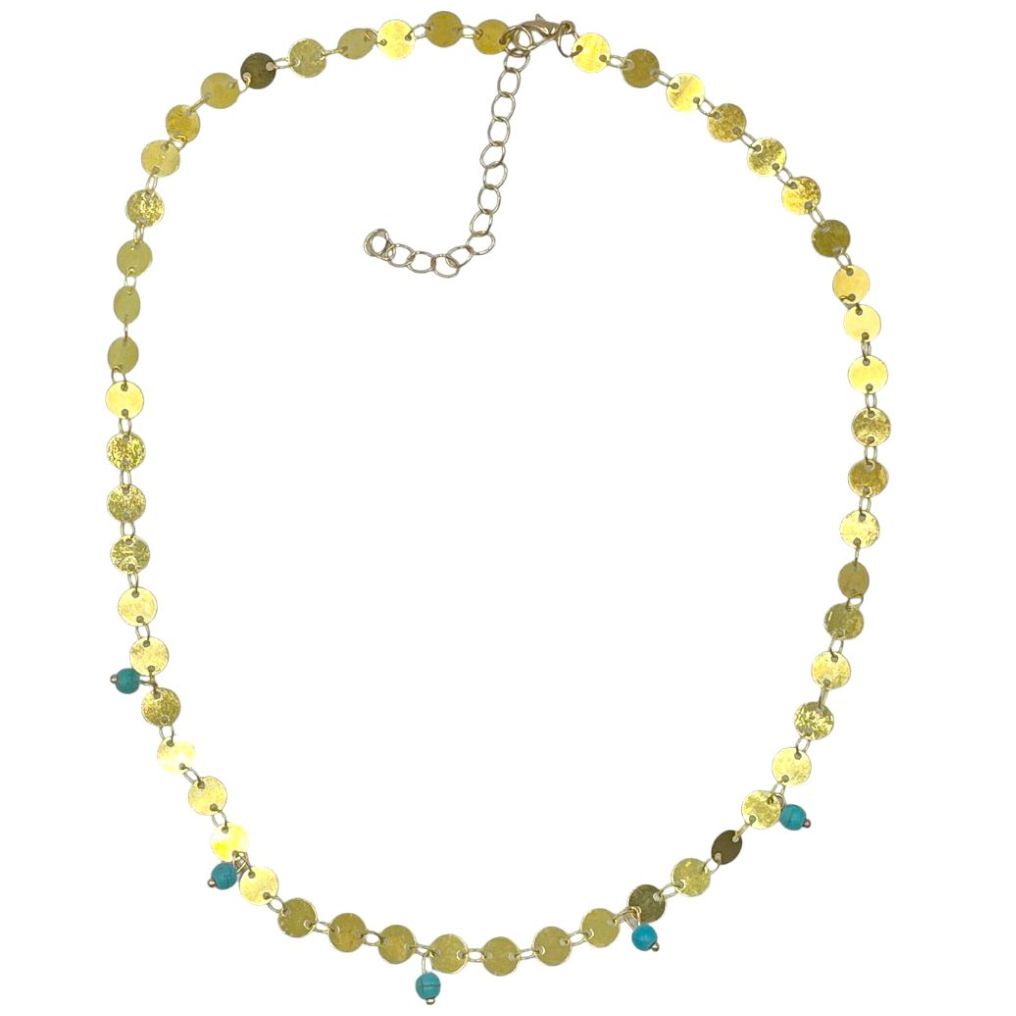 Gargantilla Bolitas Planas Doradas Aktuales