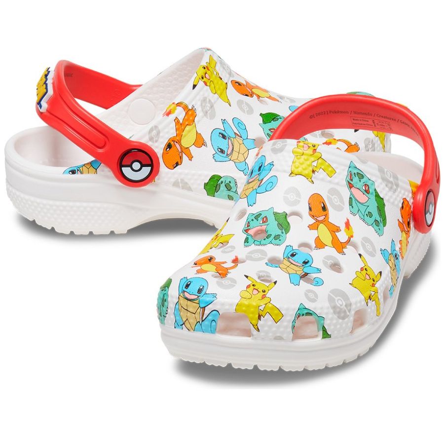 Sueco Crocs Pokemon Classic 18-23 Blanco