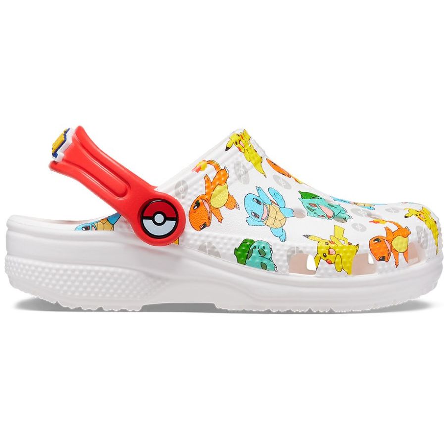 Sueco Crocs Pokemon Classic 18-23 Blanco
