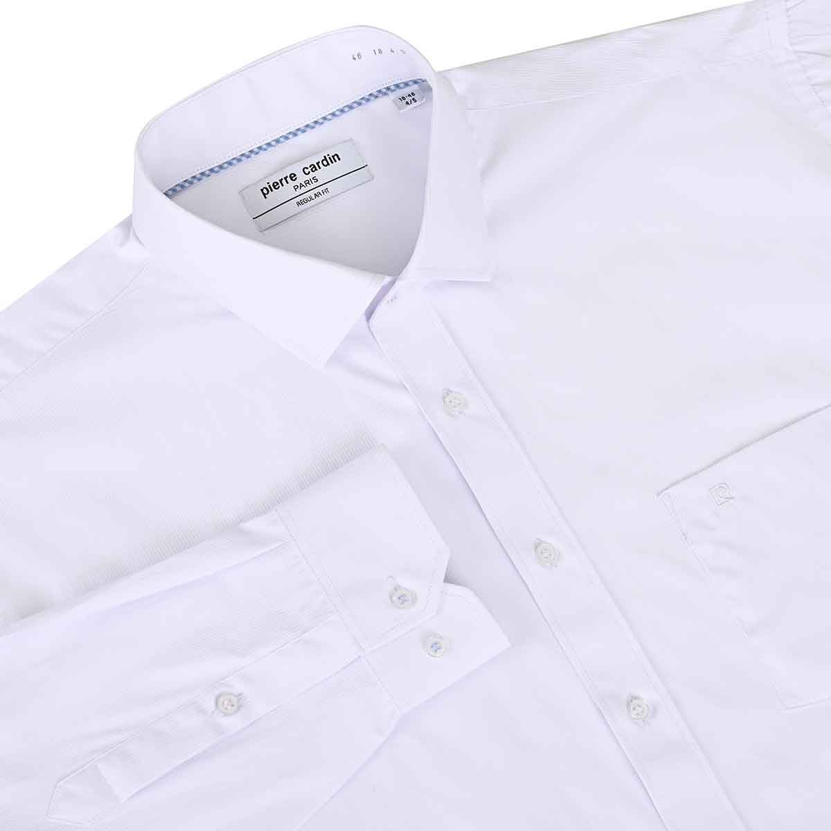 Camisa Blanca Manga Larga Pierre Cardin para Hombre Plus