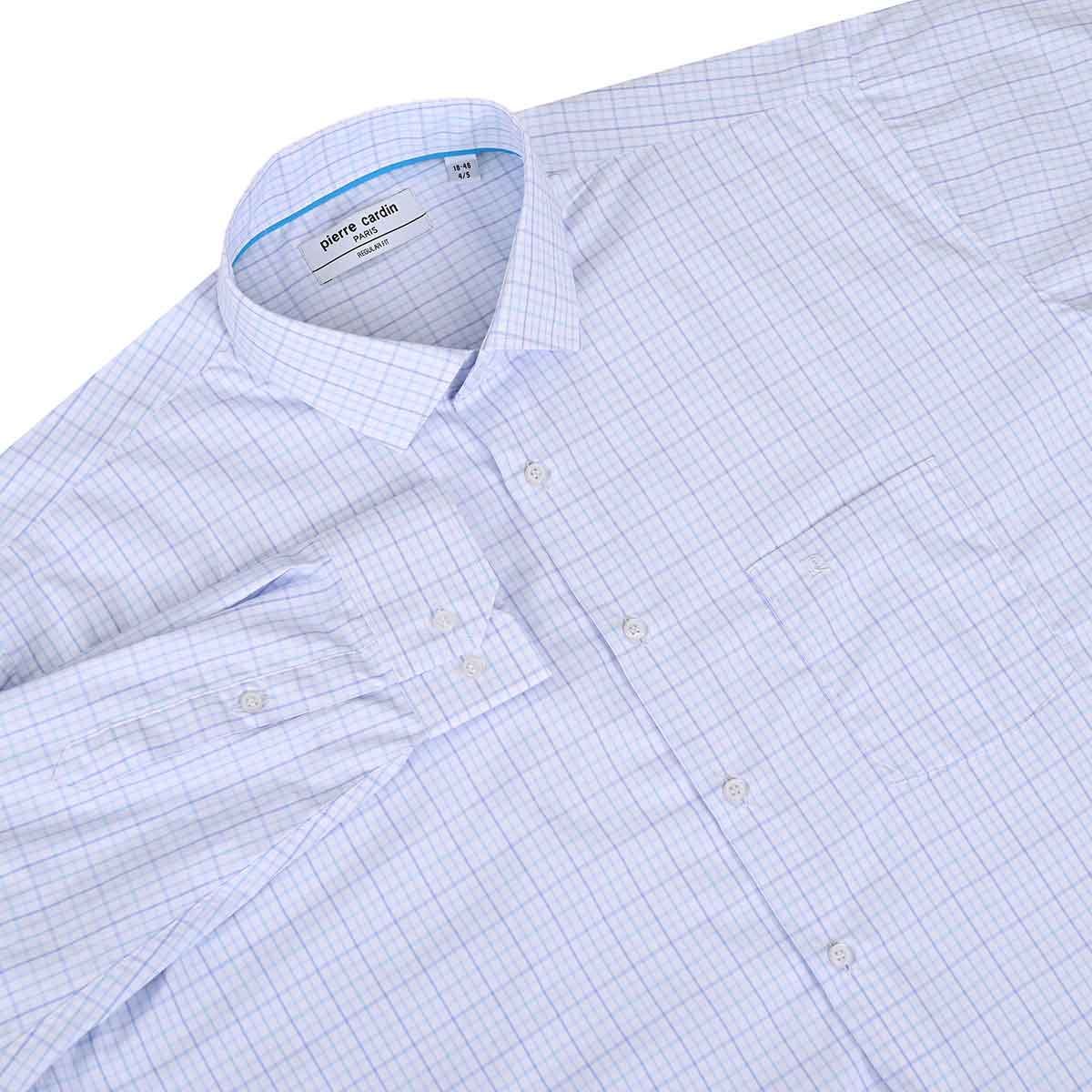 Camisa a Cuadros Manga Larga Pierre Cardin para Hombre Plus