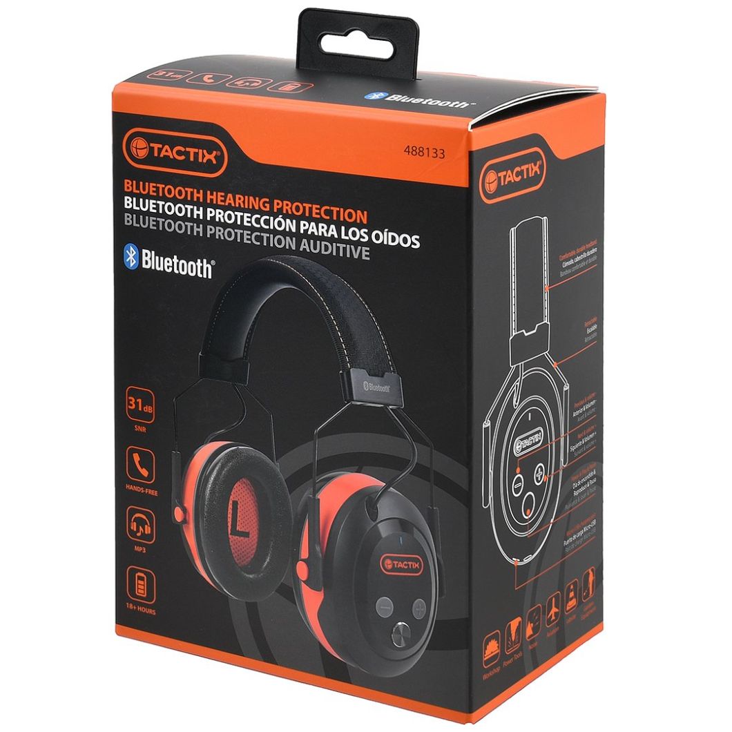 Auriculares Orejeras Anti-Ruido Bluetooth Tactix