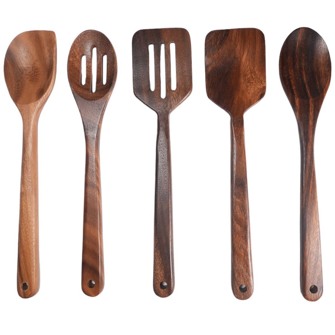 Home Nature Juego de 5 Utensilios de Cocina Hechos de Madera