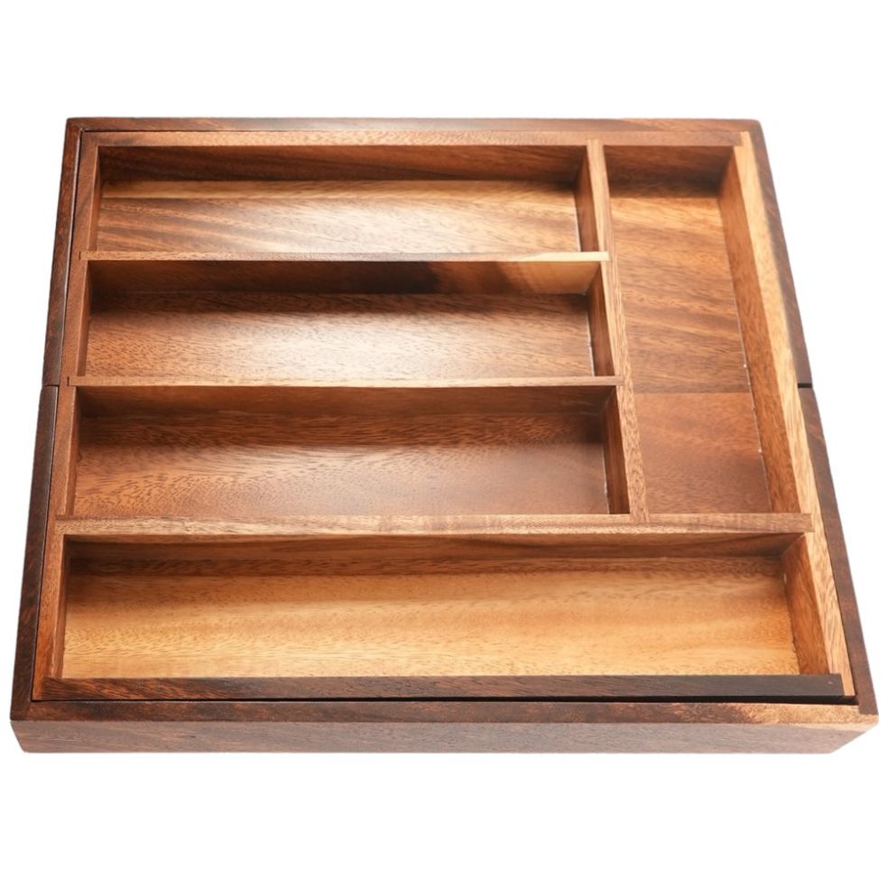 Home Nature Organizador de Madera para Cubiertos 38*31*5 Cm