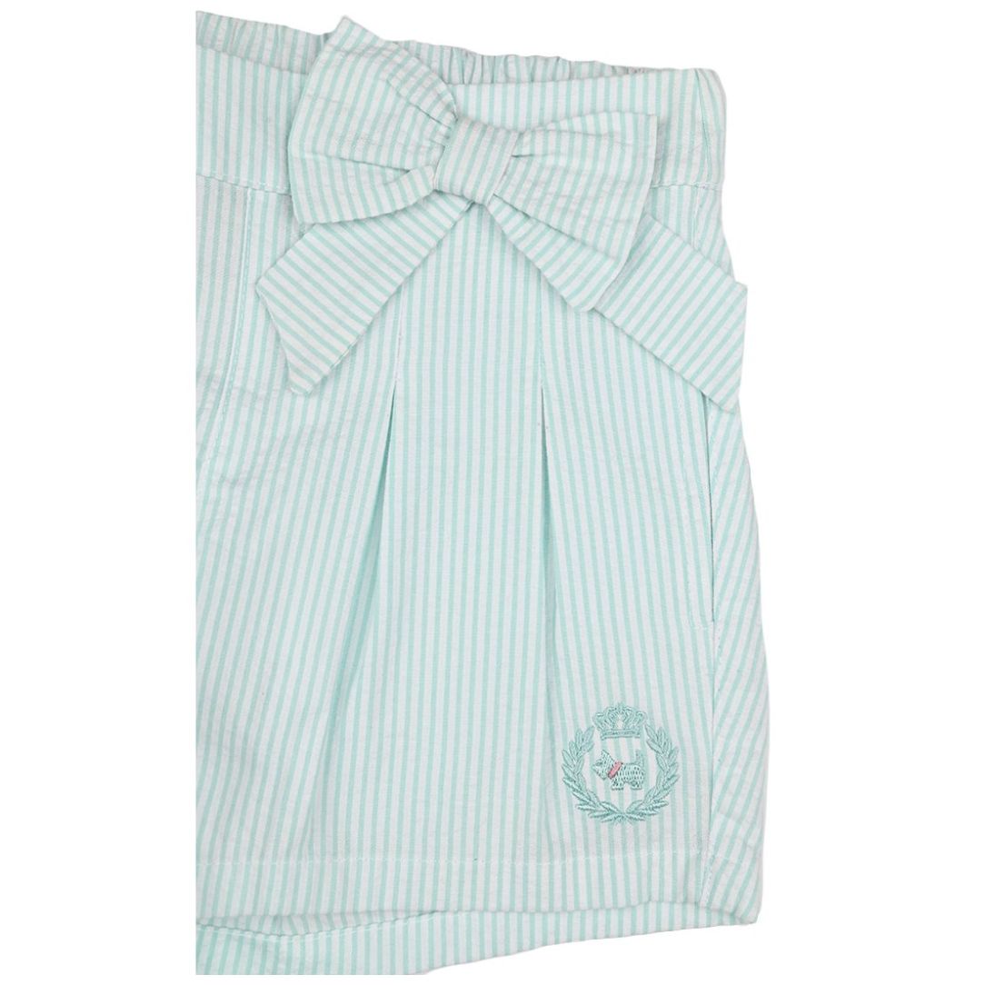 Ferrioni Short Creamy a Rayas con Moño para Bebé Ferrioni