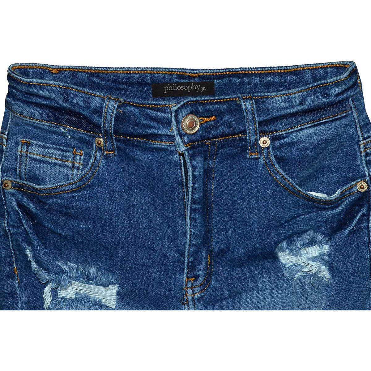 Short de Mezclilla, Desgarrado, con Bolsillos para Mujer Philosophy