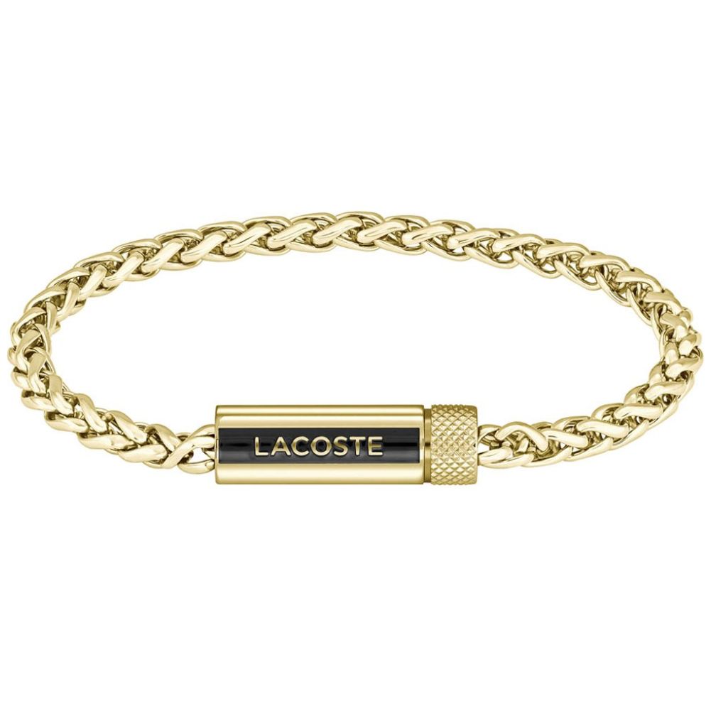 Pulsera Acero Inoxidable Dorado Lacoste para Hombre
