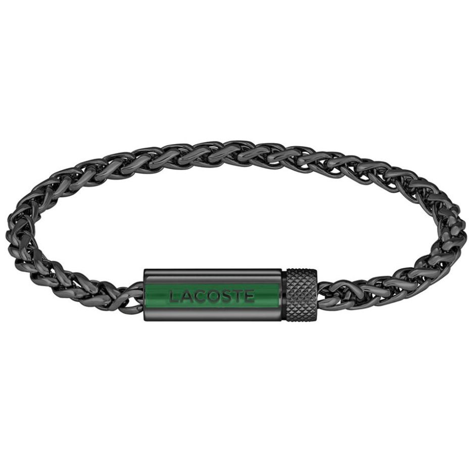 Pulsera Acero Inoxidable Negro Lacoste para Hombre