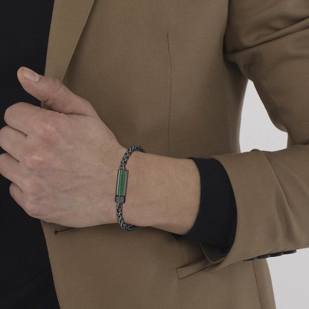 Pulsera Acero Inoxidable Negro Lacoste para Hombre