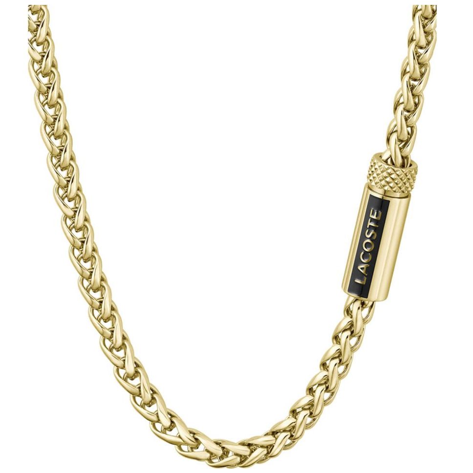 Collar Acero Inoxidable Dorado Lacoste para Hombre