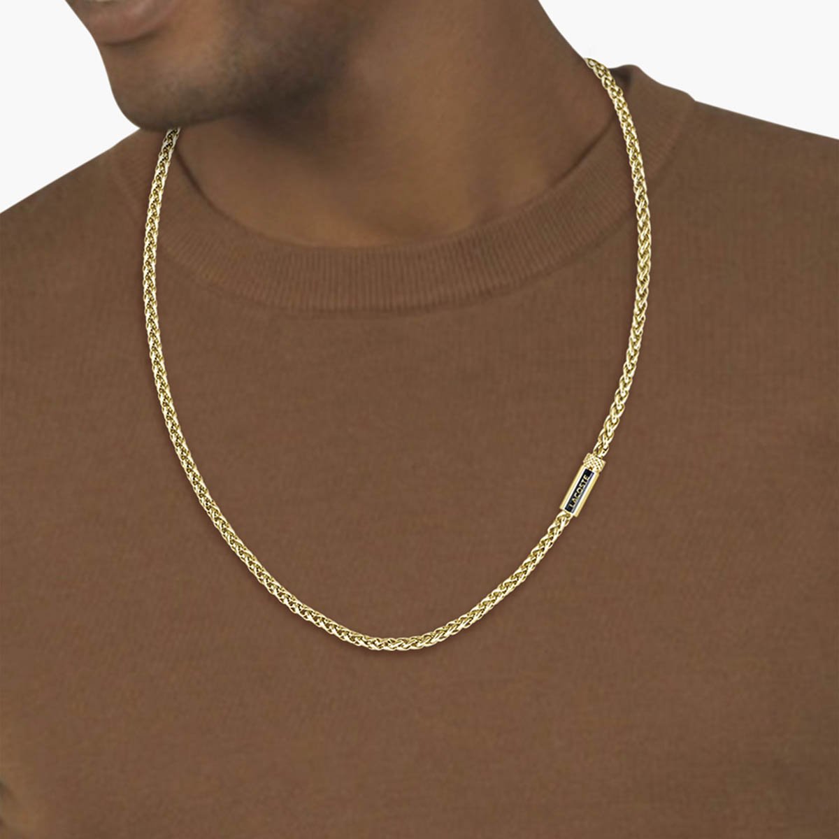 Collar Acero Inoxidable Dorado Lacoste para Hombre