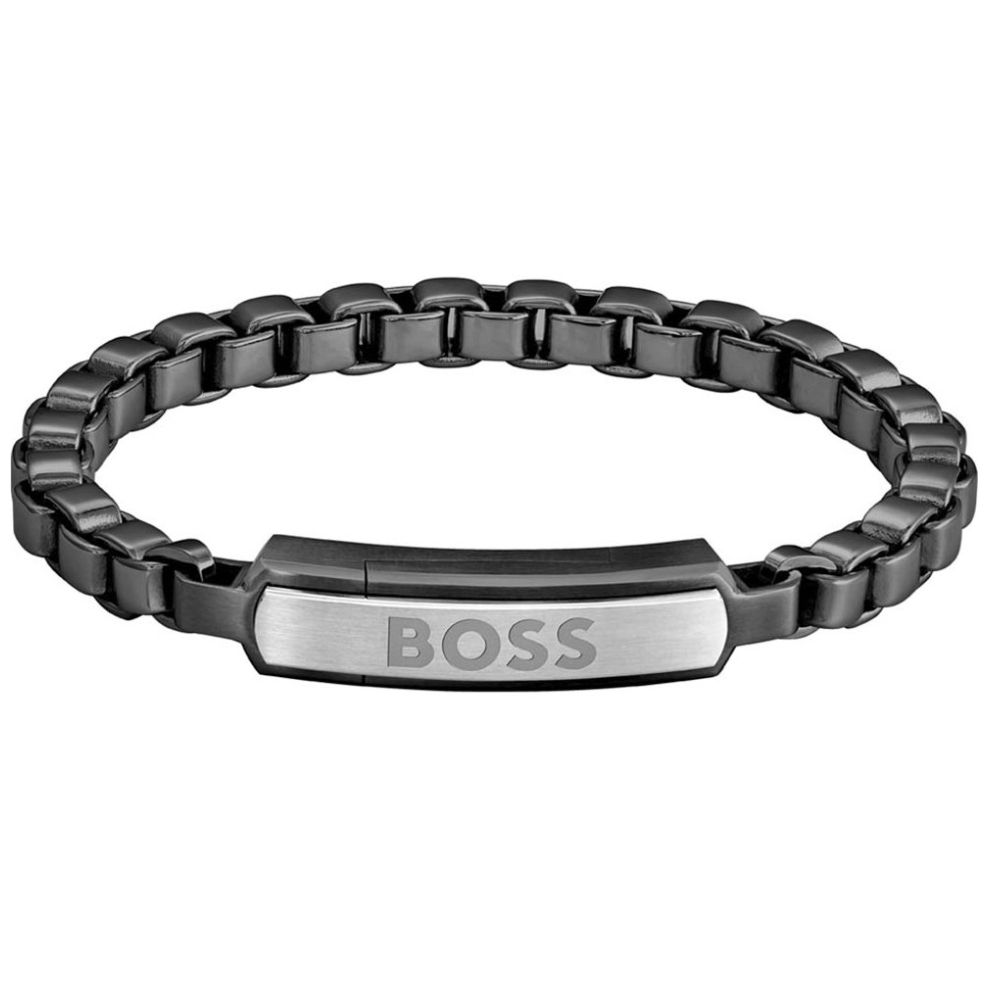 Pulsera Acero Inoxidable Dorado y Negro Boss para Hombre