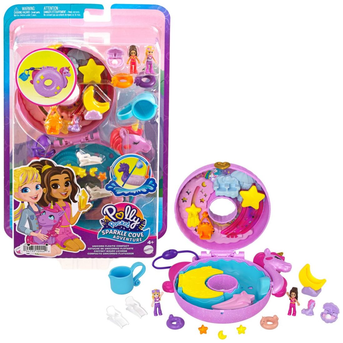 Set de Juego Compacto Flotador de Unicornio Polly Pocket