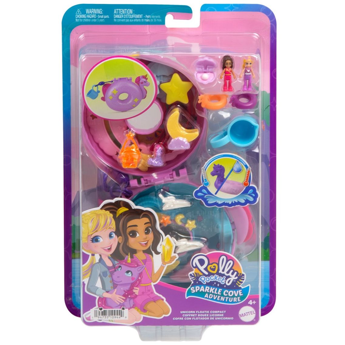 Set de Juego Compacto Flotador de Unicornio Polly Pocket