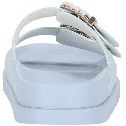 Sandalia Westies con Aplicación de Perla Azul Claro para Mujer