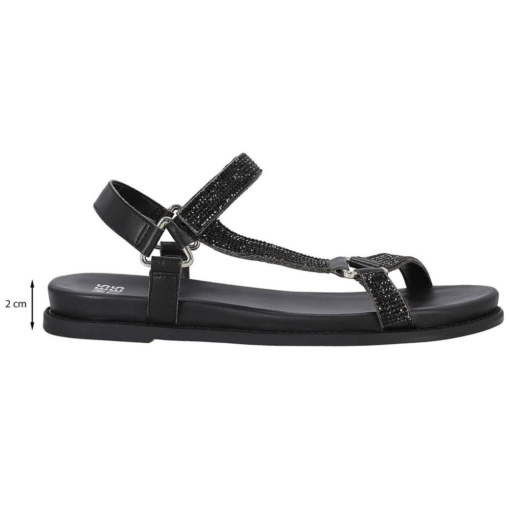 Sandalia Plana Westies Negro para Mujer