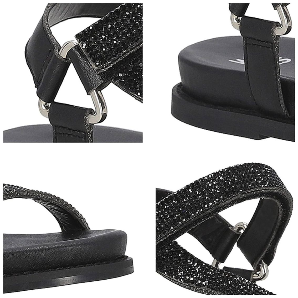 Sandalia Plana Westies Negro para Mujer
