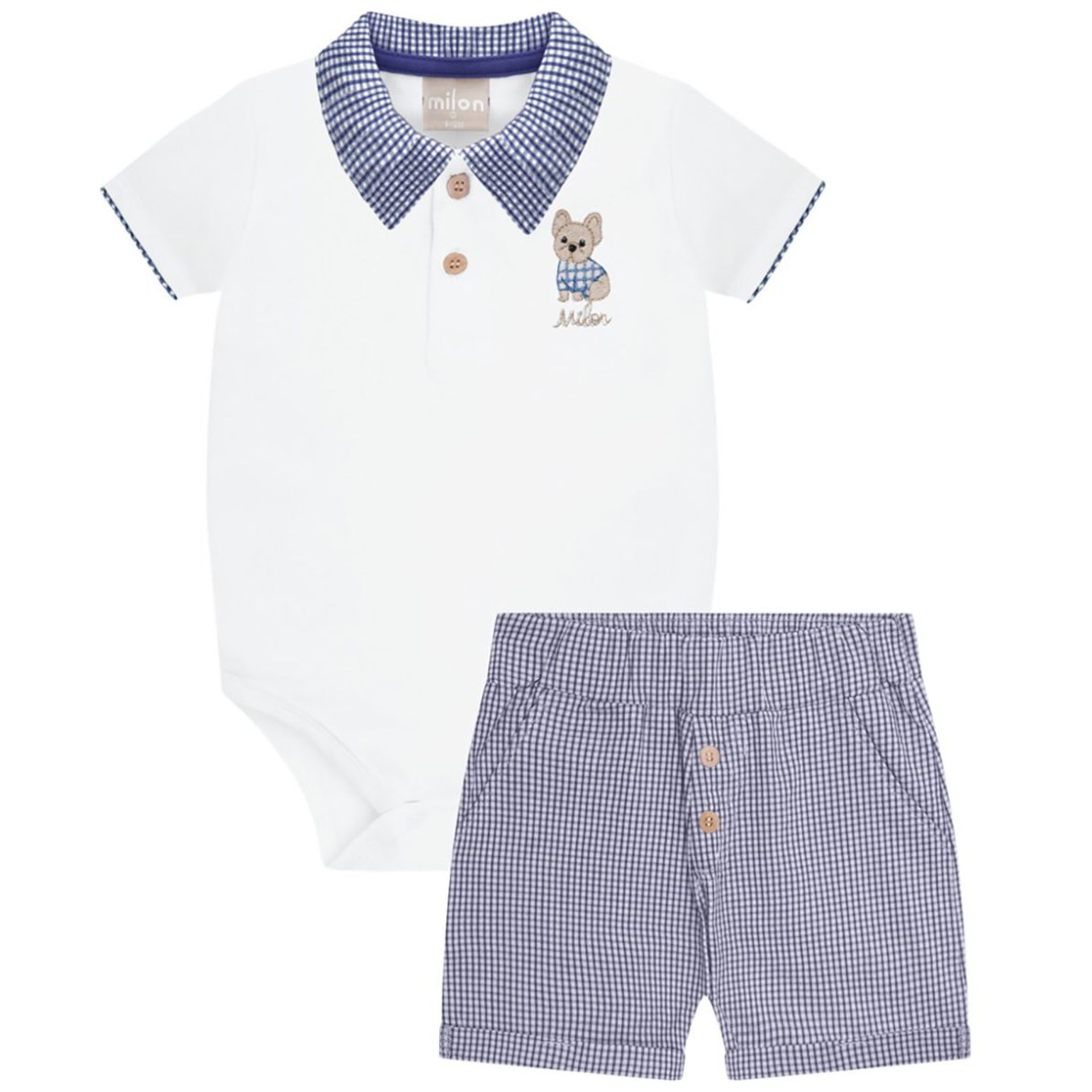 Conjunto para Bebé Playera Manga Corta Cuello "v" Y Short Milon