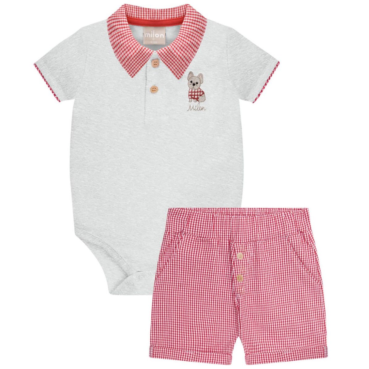 Conjunto para Bebé Playera Manga Corta Cuello "v" Y Short Milon