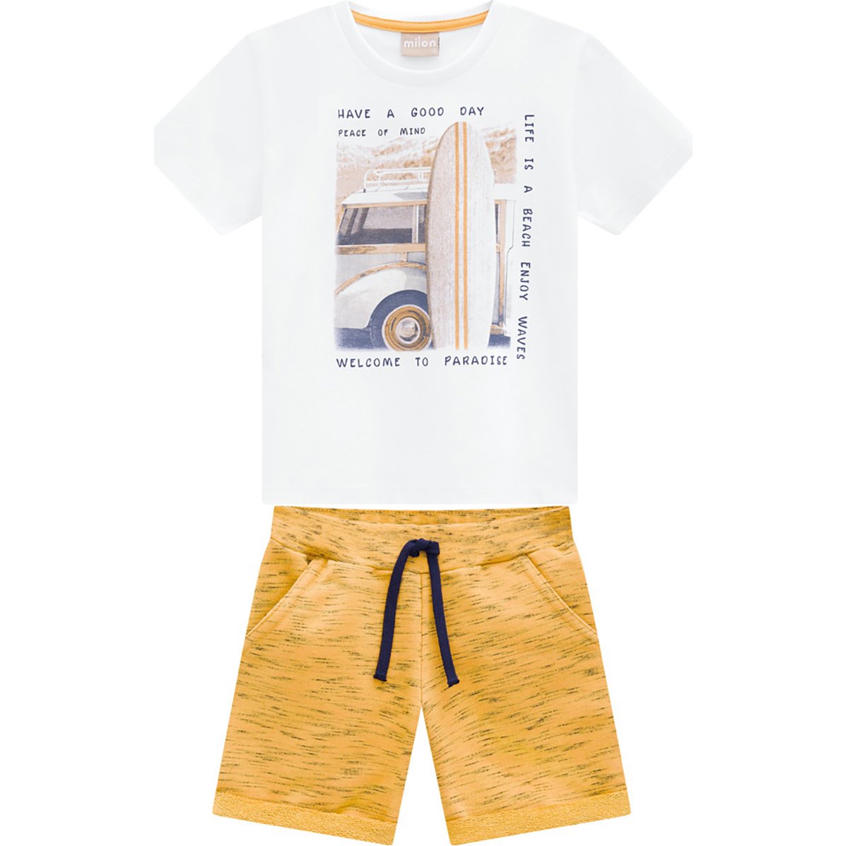 Conjunto para Bebé Playera Manga Corta Estampada Y Short Milon