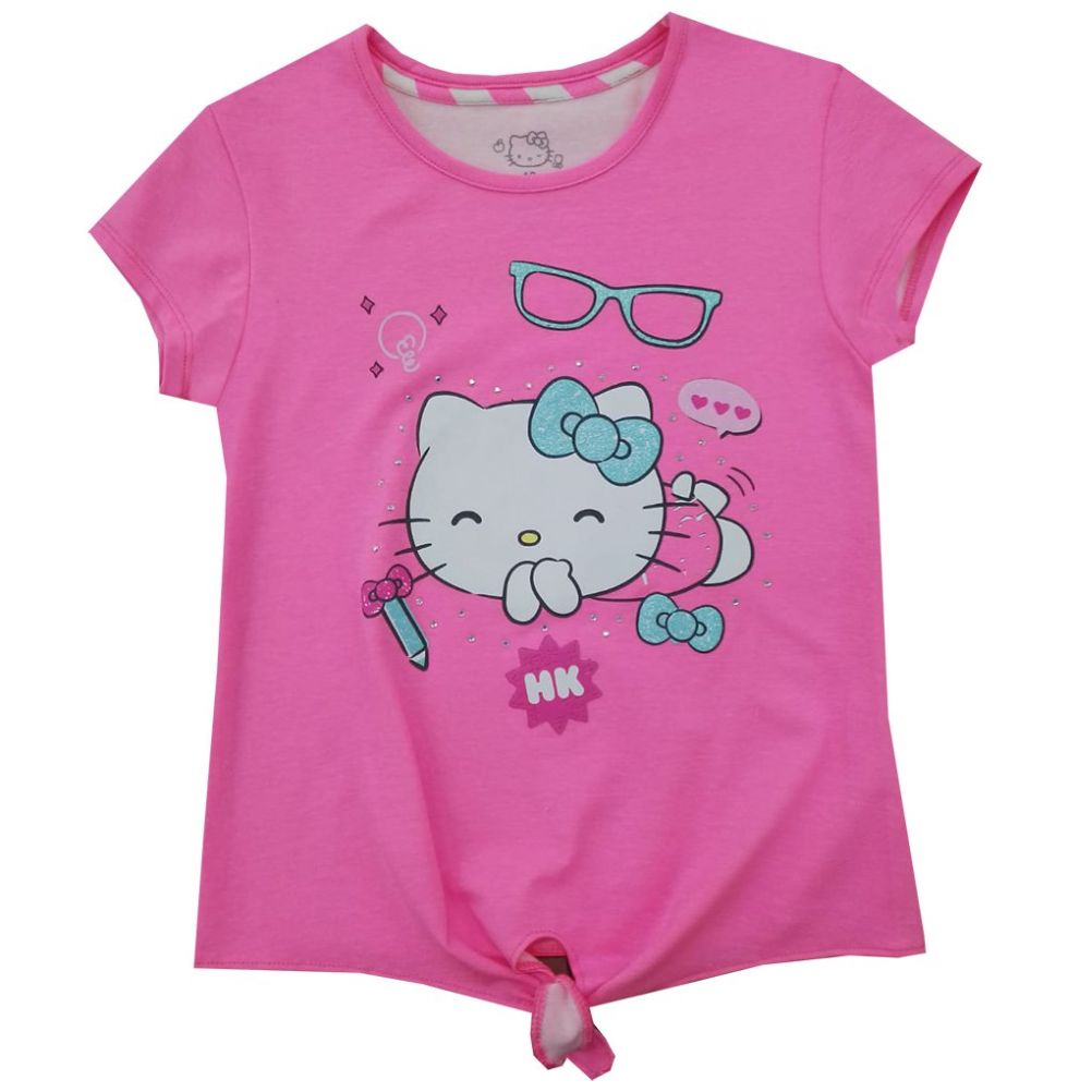 Playera para Niña Manga Corta Estampada Hello Kitty